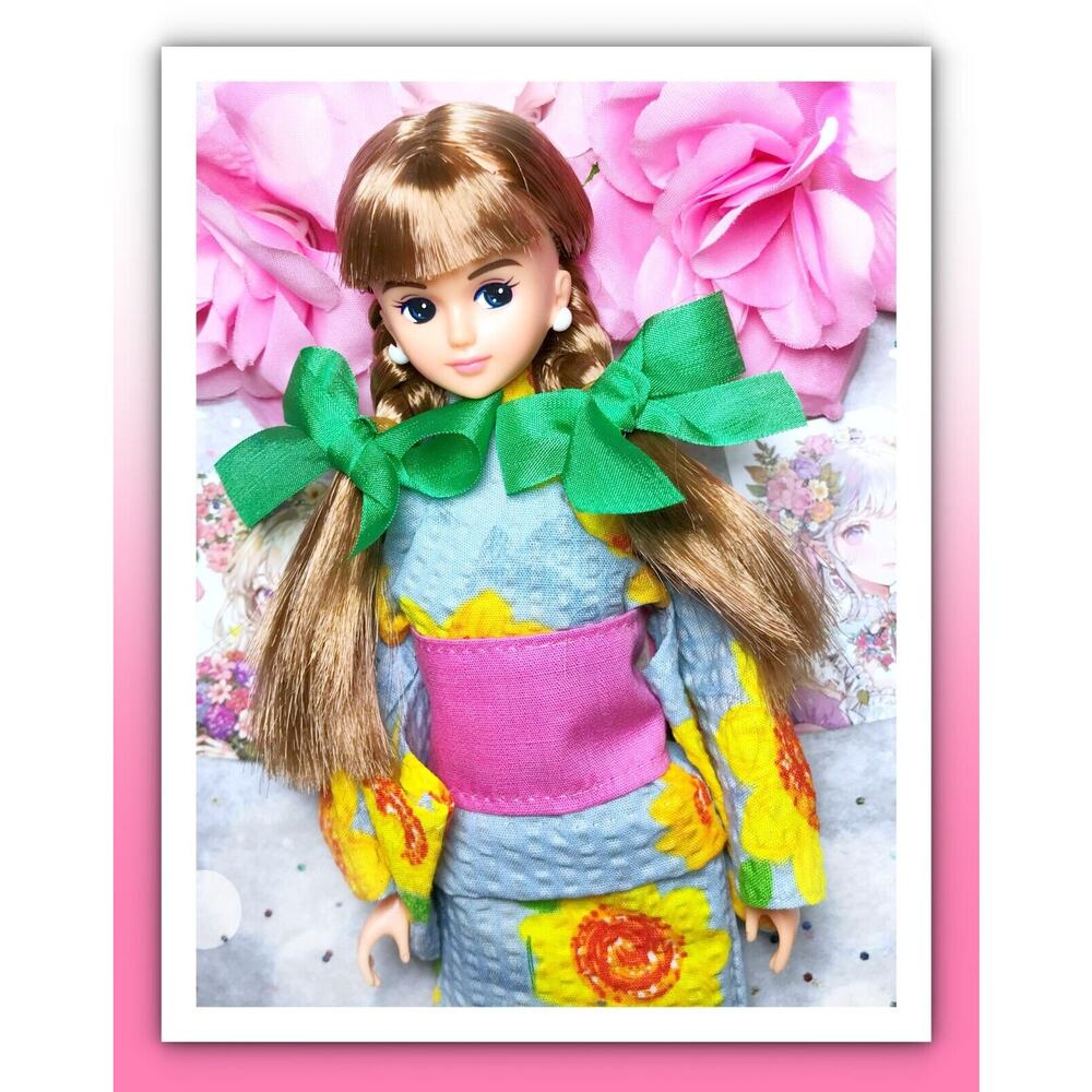 VTG YUKATA Kisara Jenny Fashion Doll Barbie Kimono Tanabata Obon Festival Braids